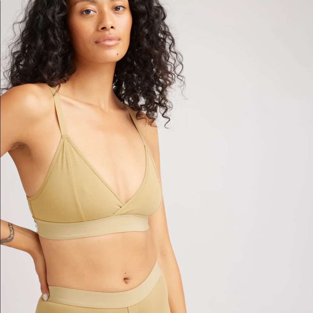 Richer Poorer Cotton Modal Classic Bralette in Fennel Seed Green
